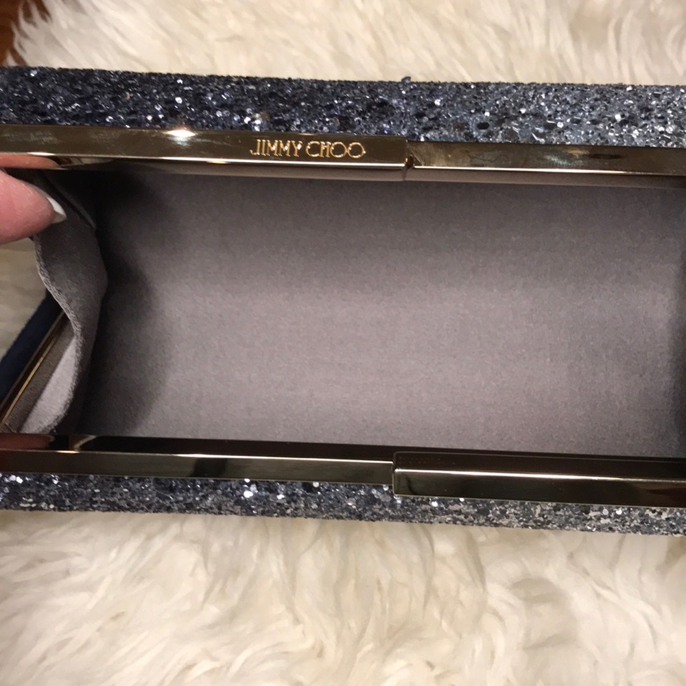 Jimmy Choo Trinket Navy/Silver Clutch - Picture 7 of 16